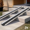 2x Rampes Télescopiques pour Fauteuil Roulant chacune 98,5-183 cm Rampe Télescopique en Aluminium Réglable pour Escaliers & Obstacles